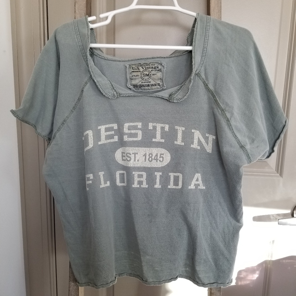 Vintage Women's Teal Destin Florida Tee